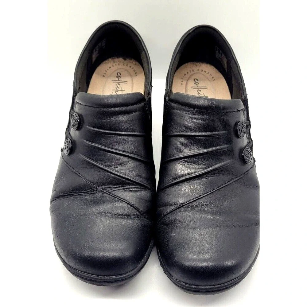Clark's Womens Black Comfort Loafers Shoes Size 9.5 Ultimate Collection Slip-Ons